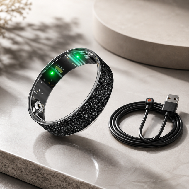 Smart Ring Size 10 (Black) Frosted Black Wellness Tracker with Heart Rate Blood Oxygen Sleep – product detail