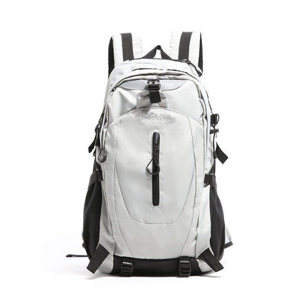 Grey Outdoor Hiking Backpack - Lightweight Nylon Travel Daypack with Multi Pocket Storage, Water Resistant Design, Breathable Back Support for Trekking Camping Cycling Adventures