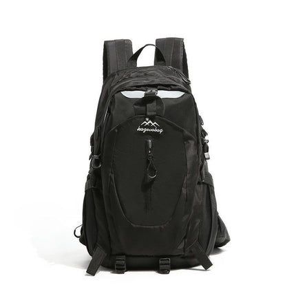 Black Outdoor Hiking Backpack - Lightweight Nylon Travel Daypack with Multi Pocket Storage, Water Resistant Design, Breathable Back Support for Trekking Camping Cycling Adventures