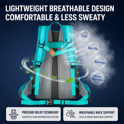 Rose Red Outdoor Hiking Backpack - Lightweight Nylon Travel Daypack with Multi Pocket Storage, Water Resistant Design, Breathable Back Support for Trekking Camping Cycling Adventures