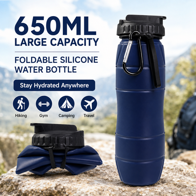 Dark blue Collapsible Silicone Water V888-ELOSUNG54684