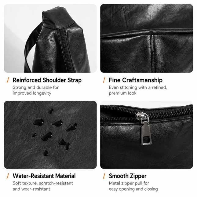 Black PU Leather Shoulder – product detail