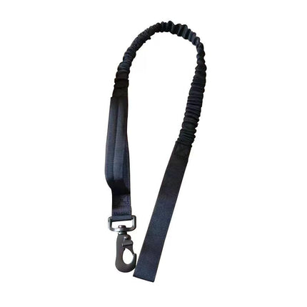 Black Tactical Dog Collar and Bungee Lead Set (M size) - Padded Quick Release Collar with Control Handle and Shock Absorbing Leash for Medium and Large Dogs