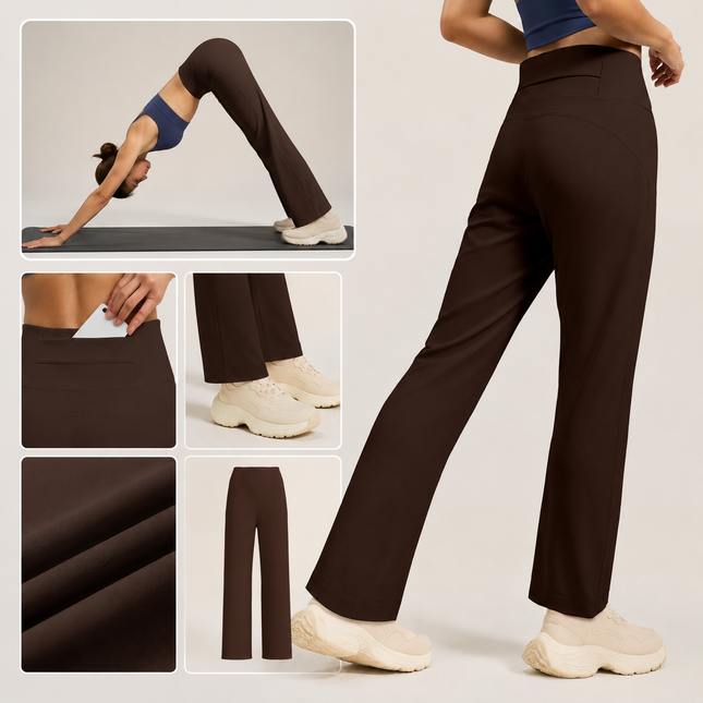 Women's High Waisted Straight Leg Yoga Pants (L V888-ELOSUNG54728