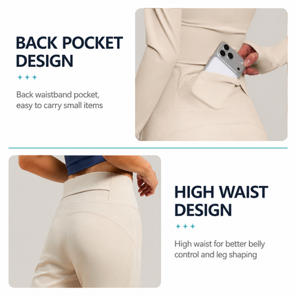Women's High Waist Yoga Pants (L size)- Grey Loose Straight Leg Full Length Trousers with Rear Waist Pocket for Pilates, Studio Workouts, Lounging and Casual Wear