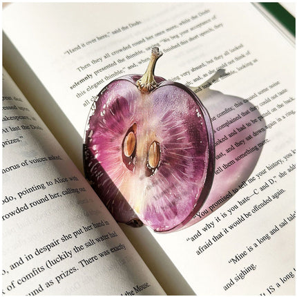 2PCS Cute Grapes Acrylic Bookmarks Fruit Transparent Reading Bookmarks Aesthetic Page Markers for Book Lovers Students Teachers Reading Gifts