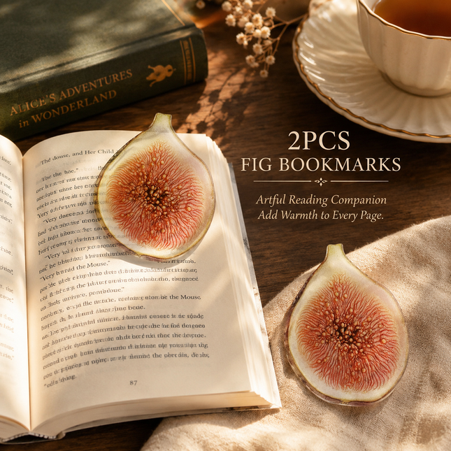 2PCS Cute Figs Acrylic Bookmarks Fruit Transparent Reading Bookmarks Aesthetic Page Markers for Book Lovers