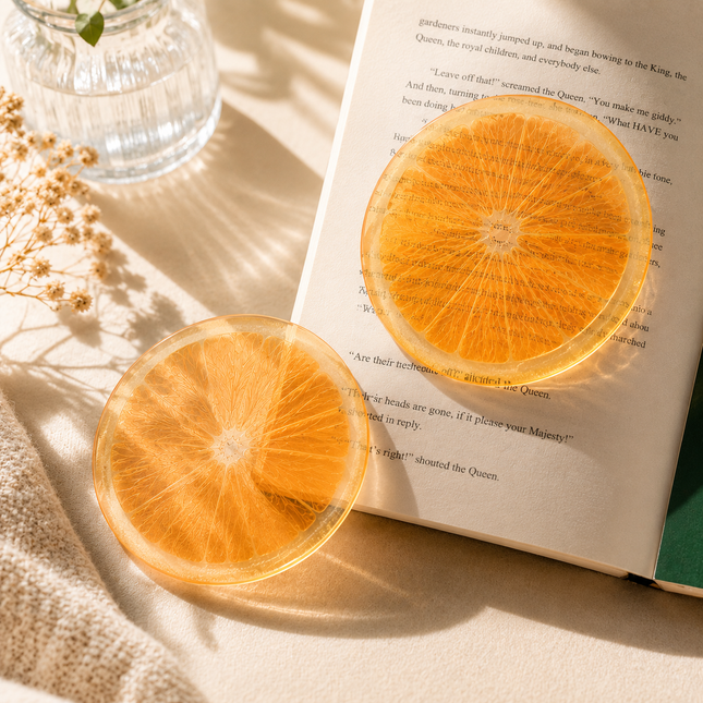 2PCS Cute Oranges Acrylic Bookmarks Fruit Transparent Reading Bookmarks Aesthetic Page Markers for Book – product detail