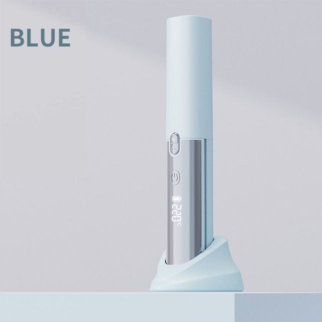Blue Portable Cordless Hair Straightener Brush Rechargeable Mini Hair Styling Comb USB-C Fast Charging – product detail