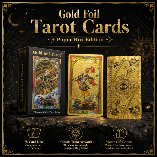 Gold Foil Eye Paper Box Tarot Cards Waterproof PVC Plastic 78 Card Tarot Deck Classic V888-ELOSUNG54821