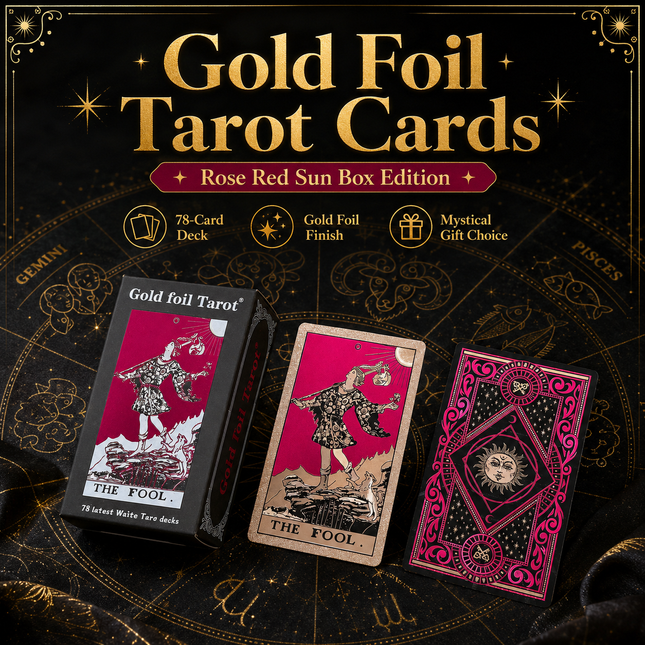 Rose Red Sun Paper Box Tarot Cards Waterproof PVC Plastic 78 Card Tarot Deck Classic V888-ELOSUNG54822