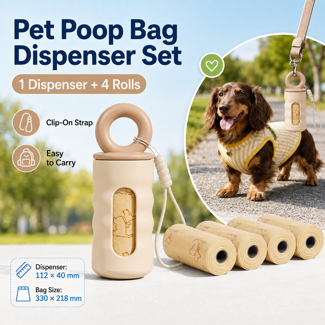 Purple Pet Poop Bag Dispenser with 4 Waste Bag Rolls Portable Dog Waste Bag Holder V888-ELOSUNG54832