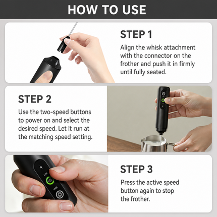 Rechargeable Handheld Milk Frother with Adjustable Speed Electric Whisk Mixer Portable Coffee Foam Maker – hardware detail