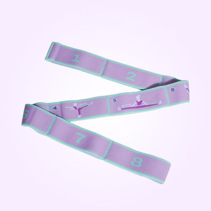 8 Grid Yoga Stretching Strap and 40LB Resistance Band Set for Pilates Workout Adjustable Stretch Band with Numbered Positions Glute Training Exercise Band Fitness Equipment for Yoga Dance Flexibility Training