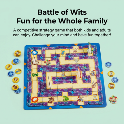 Ghost Maze Board Game Family Strategy Game Interactive Flying Chess Tabletop Puzzle Game with Treasure Hunt Cards Moving Maze Pieces for Home Entertainment Party Activities