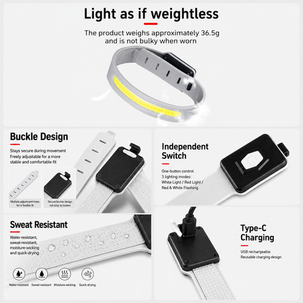 Black Running Belt and 2 Pack LED Wrist Light Set Outdoor Sports Waist Bag with Water Bottle Holder Reflective Running Belt and Rechargeable Safety Wrist Lights for Night Running Hiking Cycling Fitness