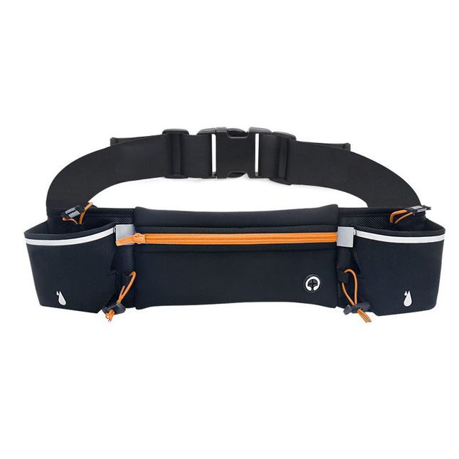 Orange Running Waist Pack Sports Belt with Water Bottle Holder Adjustable Phone Waist Bag – product detail