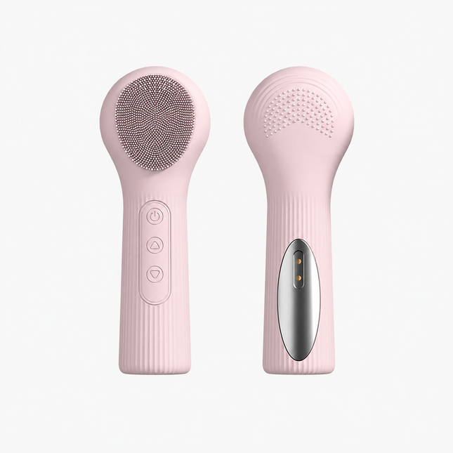 Pink Heated Silicone Facial Cleansing Brush