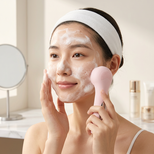 Pink Heated Silicone Facial Cleansing Brush – product detail