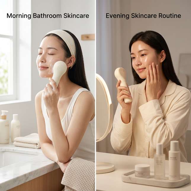 Beige Heated Silicone Facial Cleansing Brush – product detail