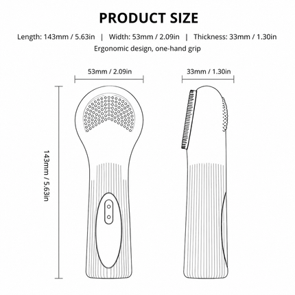 Blue Heated Silicone Facial Cleansing Brush - Dual Sided, Rechargeable, 3 Vibration Levels, Magnetic Charging for Daily Skincare, Bathroom and Travel