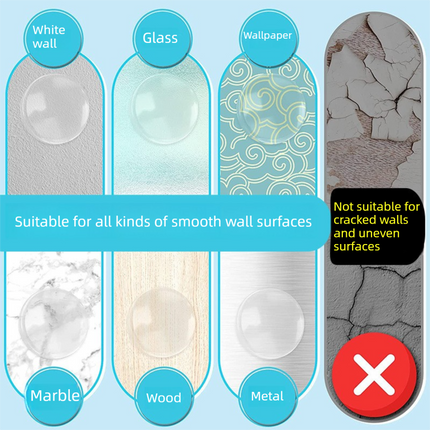 6 Pack Transparent Silicone Wall Protector Pads Door Handle Bumper Pads for Furniture and Fridge Doors