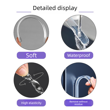 Clear Silicone Door Handle Bumper Strips 8 Pack Long Strip Self