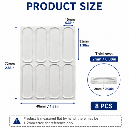 Clear Silicone Door Handle Bumper Strips 8 Pack Long Strip Self