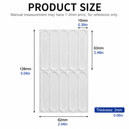 Clear Silicone Door Handle Bumper Strips 10 Pack Long Strip Self