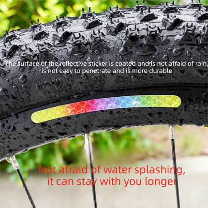 Rainbow Reflective Wheel Stickers (Bike Accessories)