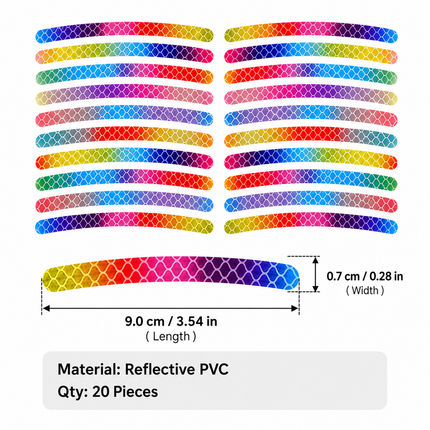 Rainbow Reflective Wheel Stickers (Bike Accessories)