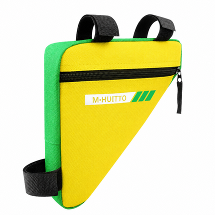 Yellow-Green Bicycle Frame Bag - Triangular Storage Bag for Cycling