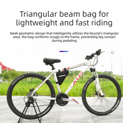 Black-Red Bicycle Frame Bag - Triangular Storage Bag for Cycling