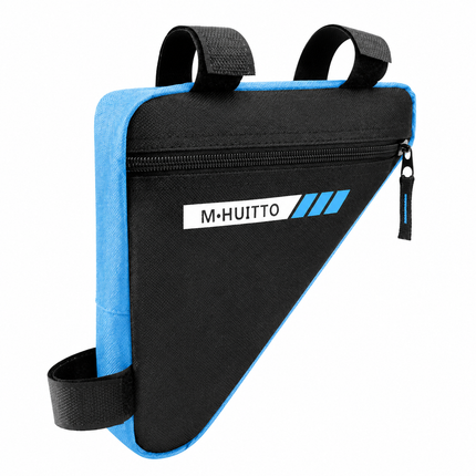 Black-Blue Bicycle Frame Bag - Triangular Storage Bag for Cycling