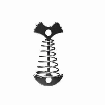 Black Fishbone Spring Tent Pegs - 5 Pack Outdoor Camping Stakes for Tent Guy Lines, Canopy and Board Fixing