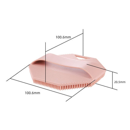 2 Pack Silicone Body Scrubber Shower Brush Skin tone Octagon Bath Brush Exfoliating Back Scrubber with Handle for Men Women Home Bathroom Body Cleaning