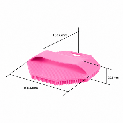 2 Pack Silicone Body Scrubber Shower Brush Pink Octagon Bath Brush Exfoliating Back Scrubber with Handle for Men Women Home Bathroom Body Cleaning