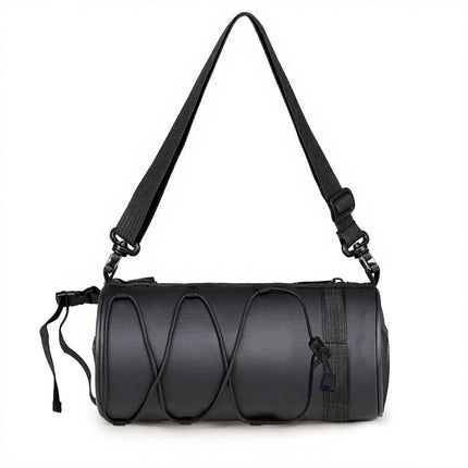 Black Bicycle Handlebar Bag with Black Elastic Cord Waterproof Front
