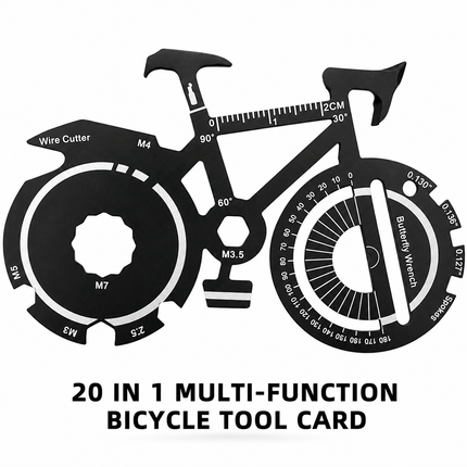 Black Handlebar Bag with Orange Elastic Cord and 20-in-1 Bicycle Multi Tool Card Combo Set for Cycling, Commuting and Outdoor Riding