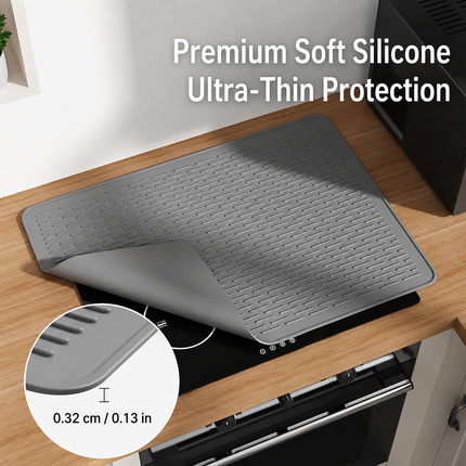 Grey Silicone Countertop Protector and Dish Drying Mat (71x50cm)