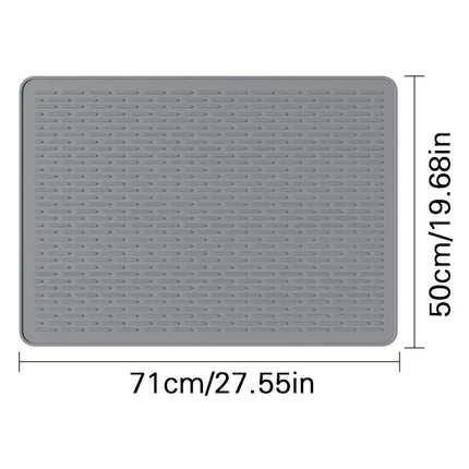 Grey Silicone Countertop Protector and Dish Drying Mat (71x50cm)
