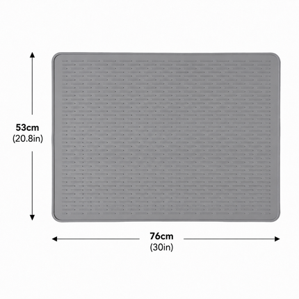 Gray Extra Large Silicone Countertop Protector & Dish Drying (76x53cm)