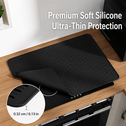 Black Extra Large Silicone Countertop Protector & Dish (76x53cm)