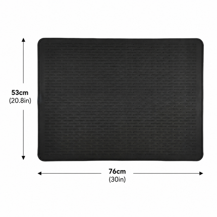 Black Extra Large Silicone Countertop Protector & Dish (76x53cm)