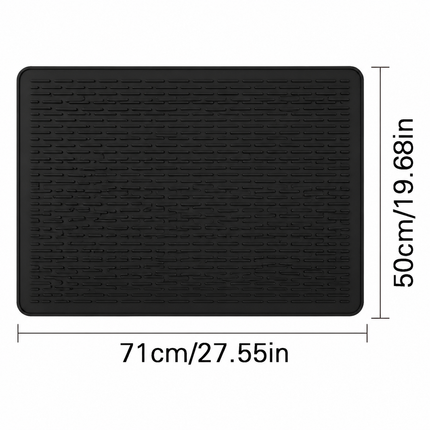 Black Extra Large Silicone Countertop Protector & Dish (71x50cm)