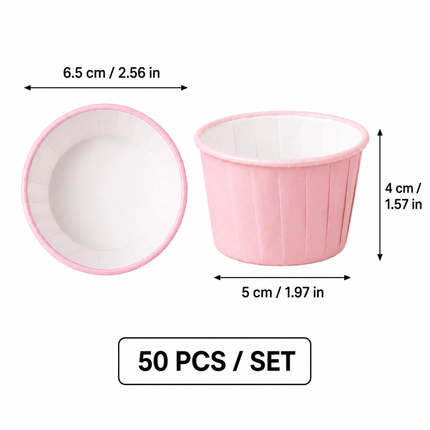 Handheld Batter Dispenser - 900ml with 50 Pink Cupcake Liners for Baking, Cake Making and Dessert Preparation