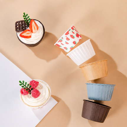 Pink 50Pcs Cupcake Baking Cups 2.56in Greaseproof Paper Liners