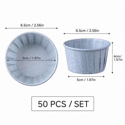 Blue 50Pcs Cupcake Baking Cups 2.56in Greaseproof Paper Liners