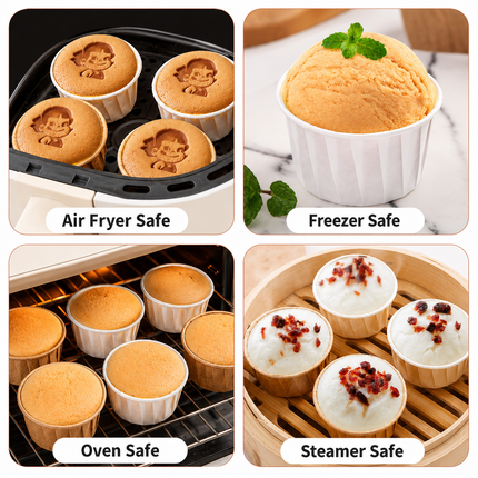 Green 50Pcs Cupcake Baking Cups 2.56in Greaseproof Paper Liners