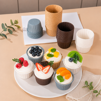 Green 50Pcs Cupcake Baking Cups 2.56in Greaseproof Paper Liners